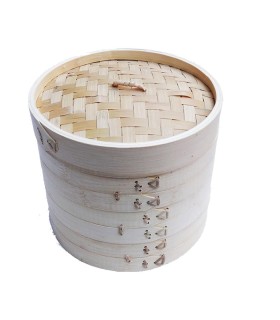 Cestelli Di Bambu Set Da 3 Piani Per Cucina Al Vapore - 18cm
