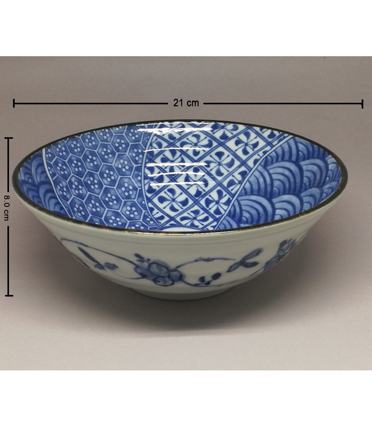2 x 21 cm Udon Microonde per tagliatelle Ciotola in porcellana giapponese Ramen in ceramica fatta a mano Pho pasta e insalata 